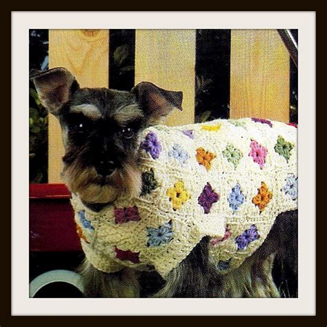 Vintage Crochet Pattern Granny Square Dog Puppy Sweater Coat Etsy