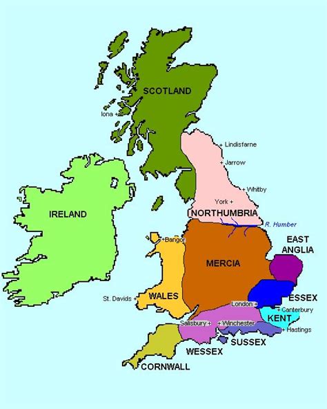 Saxon England Map Geography Pages For Dr Rollinsons Courses And