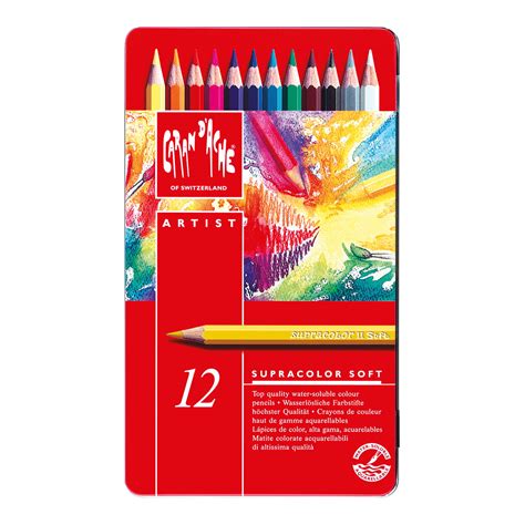 Caran Dache Supracolor Soft Aquarelle Coloured Pencils 12 Set