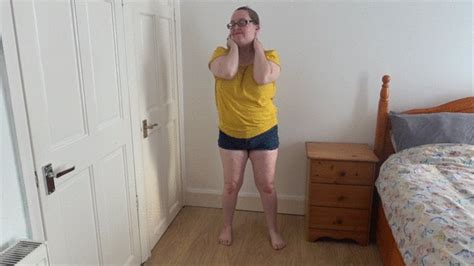 Yellow Shirt And Tight Denim Shorts Strip Phoenixwings Clips4sale