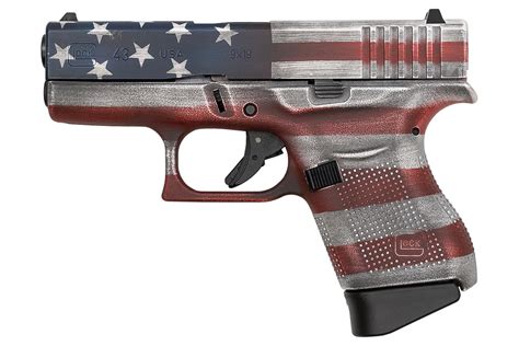 Glock 43 9mm Single Stack Pistol With Cerakote Battleworn Usa Flag