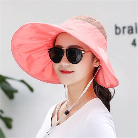 Foldable Wide Large Brim Shape Sun Beach Hats 2018 Summer Flowers Print