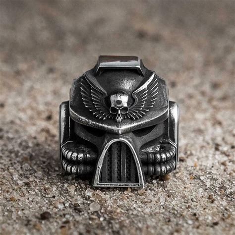 Unique Mens Vintage Heavy Skull Ring 316l Stainless Steel Etsy