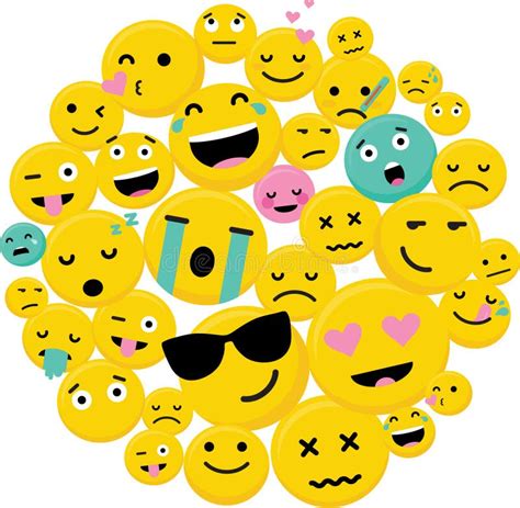 Sistema Grande De Emojis Moderno Ilustración Del Vector Ilustración