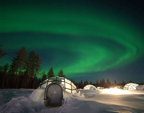 northern lights above our glass igloo area in the end of january kakslauttanen arctic resort
