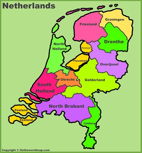 Netherlands Provinces Map Holland Map South Holland Netherlands Map