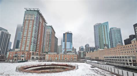 Winter Time In Downtown Chicago Editorial Stock Photo Image Of