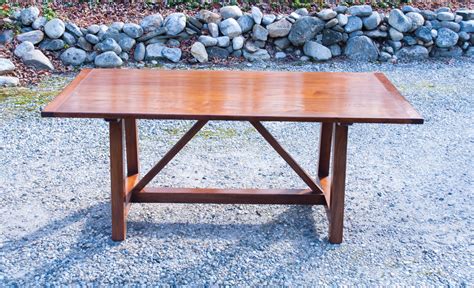 Walnut Farm Table With A Frame Base Cherry Brook Woodworks