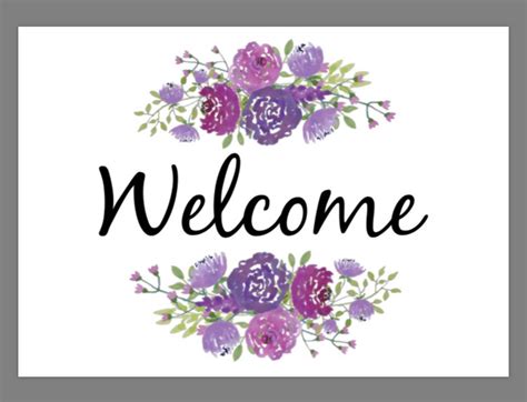 Printable 5x7 Watercolor Welcome Sign Etsy