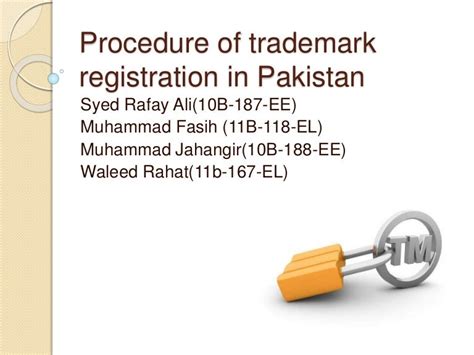 Procedure Of Trademark Registration In Pakistan