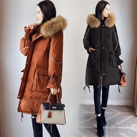 Big Fur Winter Coat Thickened Parka Women Stitching Casual Long Winter