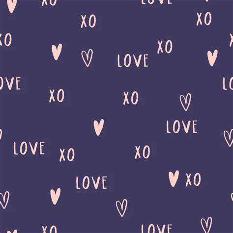 Beautiful Romantic Texture Words Love Hearts Vector Seamless Pattern Valentine S Stock Vector