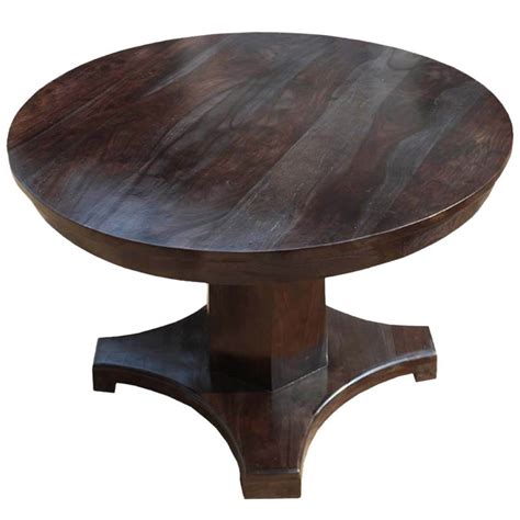 Solid Wood Sutton Rustic Round Pedestal Dining Table For 4 People
