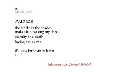 Aubade by m - Hello Poetry