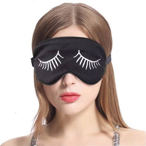 Natural Silk Sleep Mask Blindfold Super Smooth Eye Mask Eyelash Pattern Sleeping Face Mask In