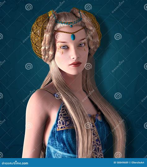 Beautiful Fantasy Princess Stock Illustration Illustration Of Braids