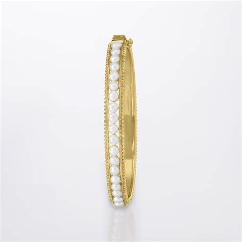 35 4mm Cultured Pearl Bangle Bracelet In 18kt Gold Over Sterling Ross Simons