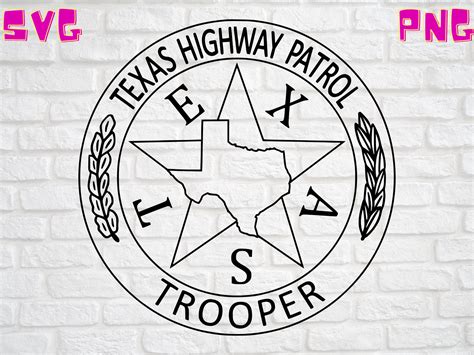 texas dps highway patrol trooper badge texas state police svg etsy