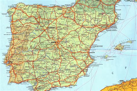 esˈpaɲa), официально короле́вство испа́ния (исп. Карта Испании на русском языке с городами и курортами