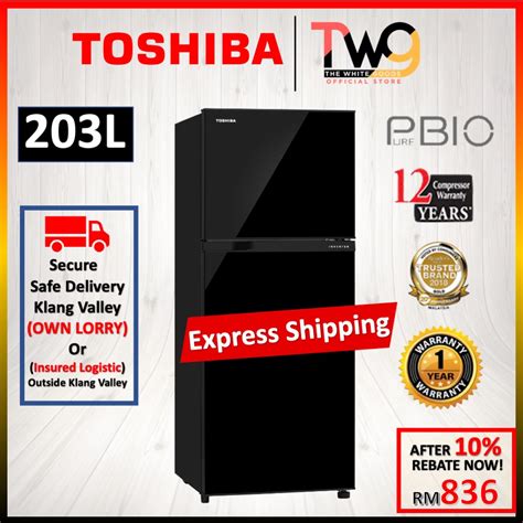 Toshiba 203L 2 Door Fridge GR B22MP SS GR B22MP UK With Ag Bio