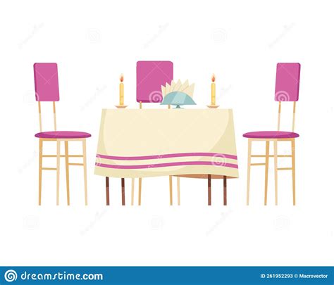Cartoon Restaurant Table 261952293