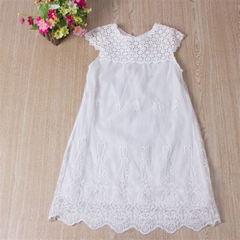 Girls Lace Dress Summer Kids Clothes Children Weddingparty Embroidery