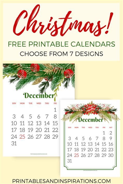Free Christmas Calendars To Start Your Holiday Cheer Printables And