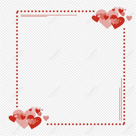 Valentines Day Border Red Love Heart Love Border Border Png Hd