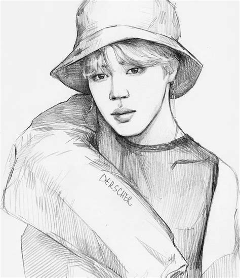 Idea How To Draw Jimin Sketch For Beginner Sketch Art And Drawing