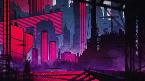 Neon City Background Neon City Wallpapers Wallpaper Cave