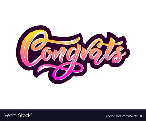 Congrats Modern Calligraphy Hand Lettering Vector Image