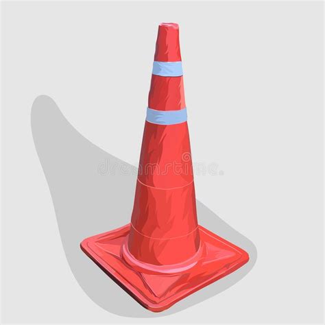 Traffic Cone Isolated Realistic Hand Drawn Illustrations And Vectors