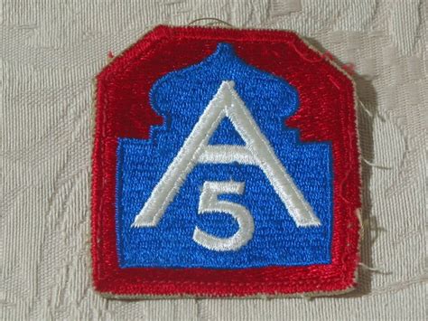 Military Shoulder Patch 5th Fifth United States Army North No Combat