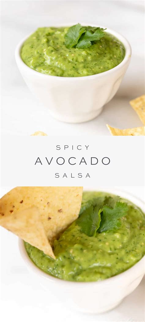 Creamy Salsa Guacamole Spicy Avocado Salsa Recipe In 2020 Avocado