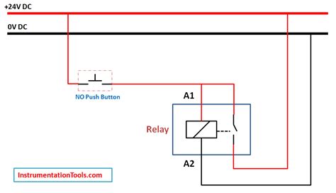 Relay Latching Circuit Using Push Button Instrumentation Tools