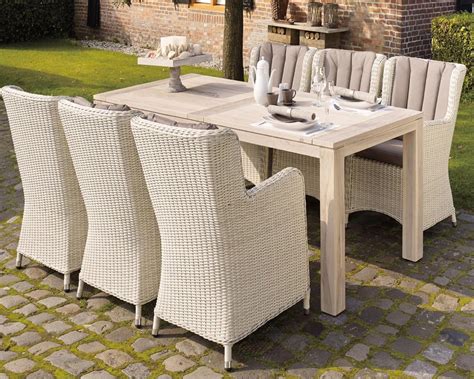Bekijk direct onze collectie tuinmeubelen! King Mistral tuinset white sand/muisgrijs 6 persoons ...