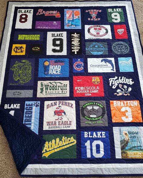 T Shirt Quilt Custom Made Mosaic Tshirt Quilt Different Etsy In