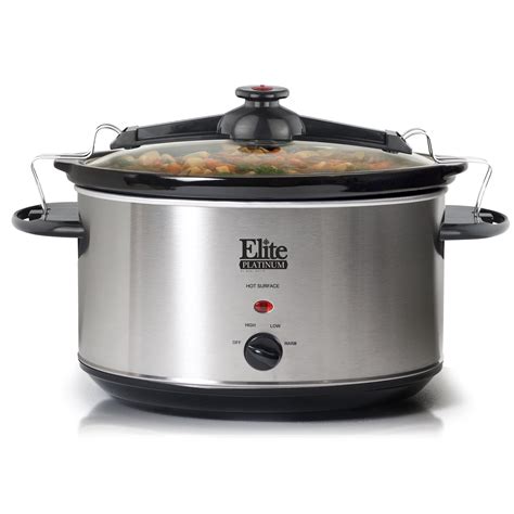 Elite By Maxi Matic Platinum 8 5 Quart Stainless Steel Slow Cooker