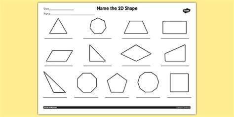 Name The 2d Shape Year 4 Worksheet Teacher Made