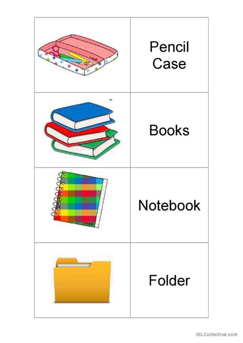 Classroom Items Flashcards Vocabular English Esl Worksheets Pdf And Doc