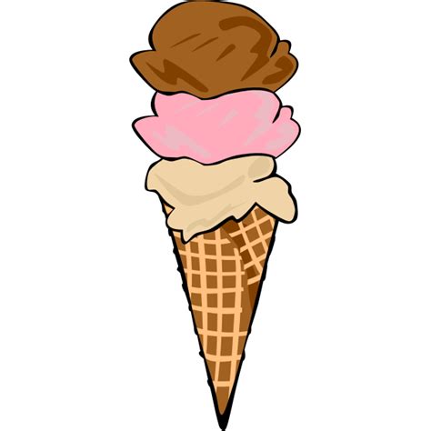 Color Vector Image Of Three Ice Cream Scoops In A Cone Free Svg