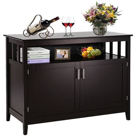 Buy Costway Modern Kitchen Storage 36 Height Cabinet Buffet Server Table Sideboard Dining Wood