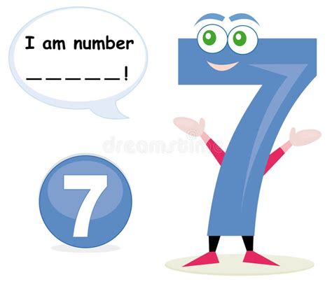 Quiz Game With Number Seven Stock Vector Illustration Of Sketch