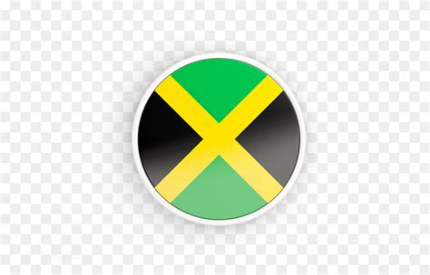 Round Icon With White Frame Illustration Of Flag Of Jamaica Jamaica