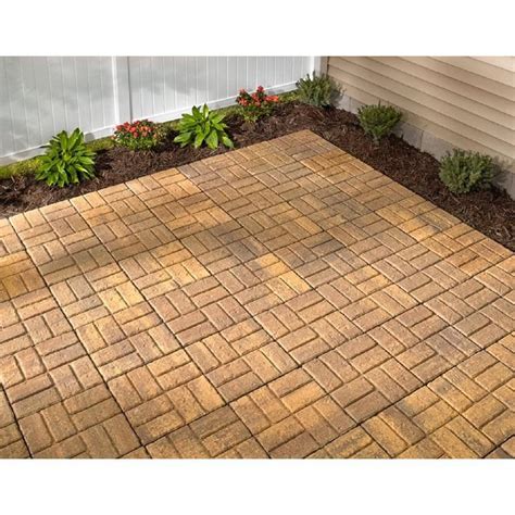 Weathered Brickface 16 In L X 16 In W X 2 In H Harvest Concrete Patio