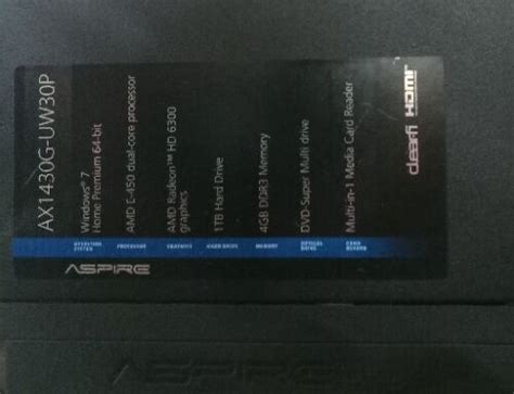 Acer Aspire X1430g Uw30p 1 Tb Hard Drive Dvd Windows 7 Home Premium