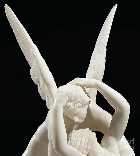 Psyche Revived By Cupids Kiss Circa 1860 Marble Sculpture By Antonio