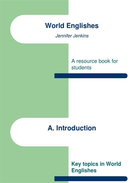 World Englishesa Introppt English Language First Language