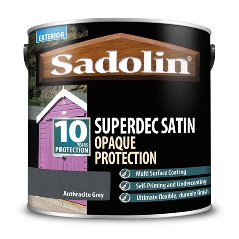 Sadolin Superdec Satin Opaque Wood Protection Anthracite Grey L