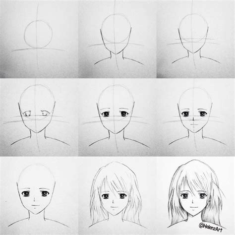Step By Step Tutorial On How To Draw An Animemanga Girl Рисунки